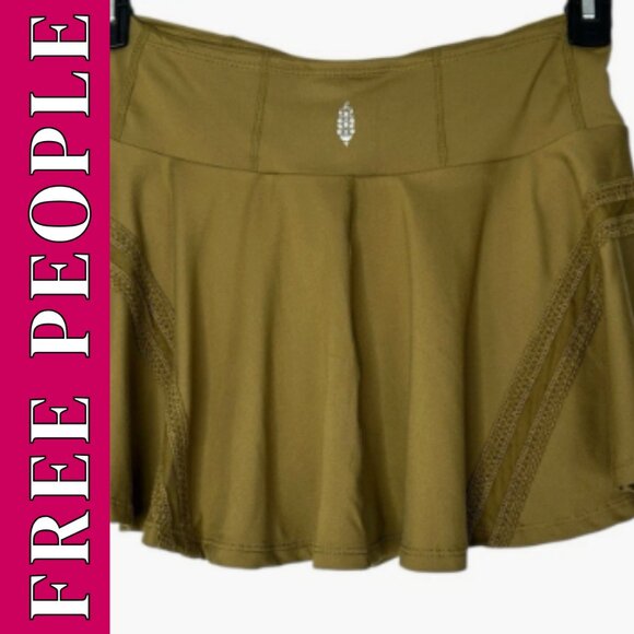 Free People Movement Pleats And Thank You Skort Green Sz Medium NWT Tennis Prep